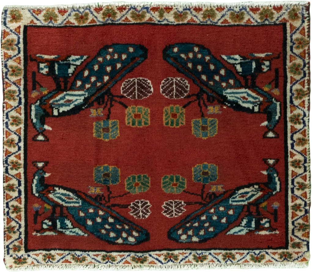 Shiraz Tappeto persiano 60x50 Rosso (Iran) Annodato A Mano