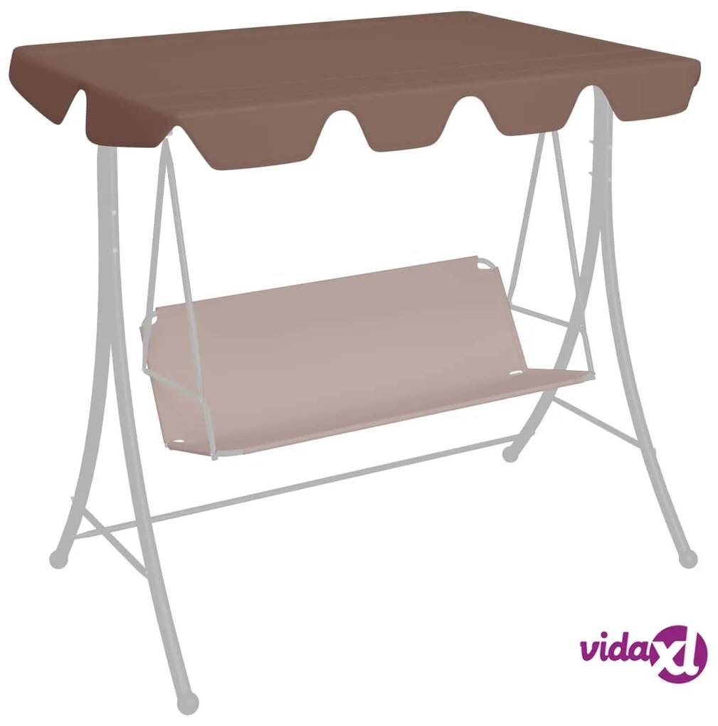vidaXL Baldacchino per Dondolo Giardino Marrone 188/168x110/145 cm
