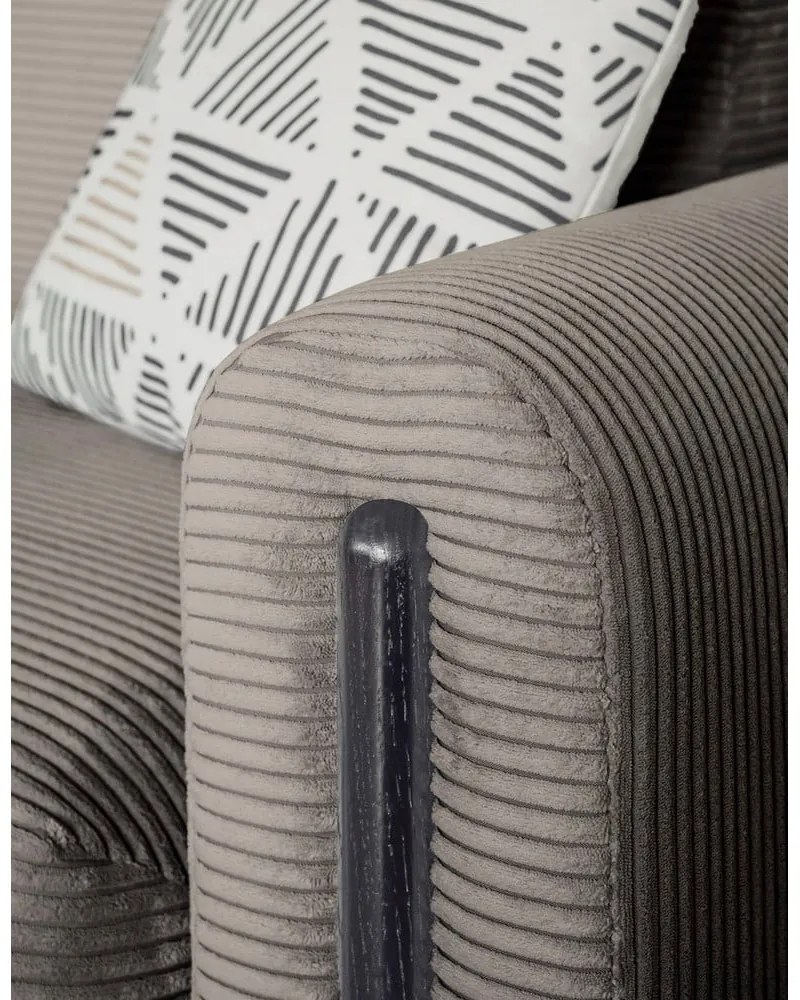 Divano marrone chiaro allungabile/con contenitore e rivestimento in velluto a coste 244 cm Arcadova – ELTAP