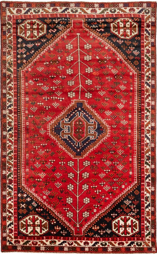 Shiraz Tappeto persiano 240x150 Rosso (Iran) Annodato A Mano