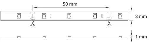 Striscia LED 5m LED/10W/12V IP20 3300K