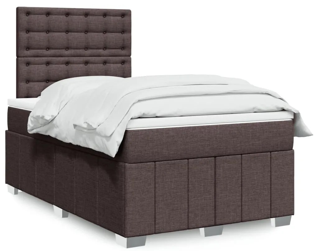 Giroletto A Molle Con Materasso Marrone Scuro 120x200cm Tessuto /