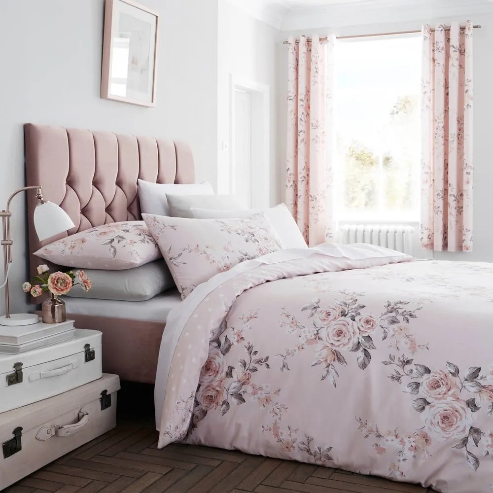 Tende in set rosa 2 pz 168x183 cm Canterbury – Catherine Lansfield