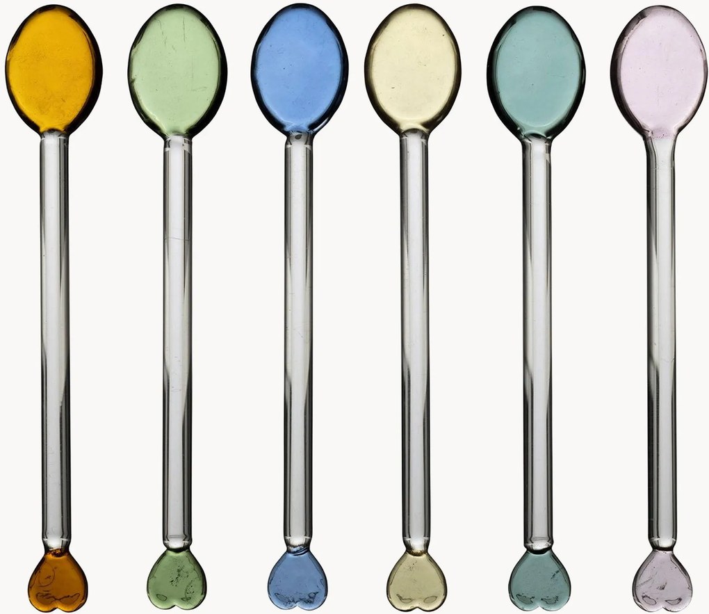 Set di 6 bacchette da cocktail in vetro borosilicato Colorea