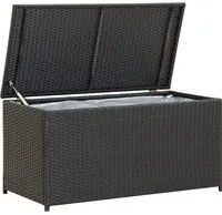 Baule da Giardino in Polyrattan 100x50x50 cm Nero cod mxl 68873