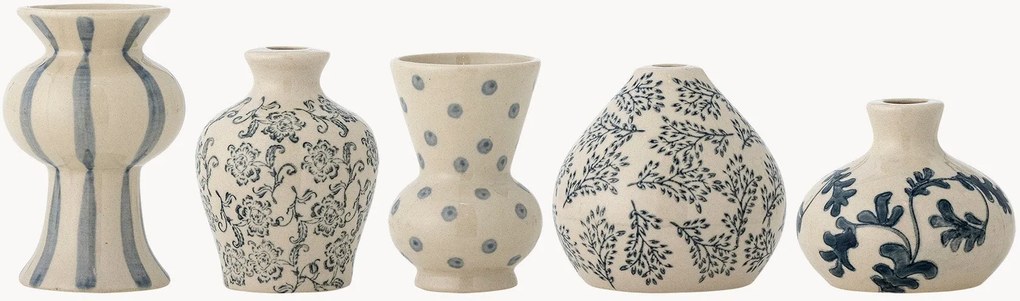 Set di 5 vasi in gres dipinti a mano Quinto, alt. 10 cm