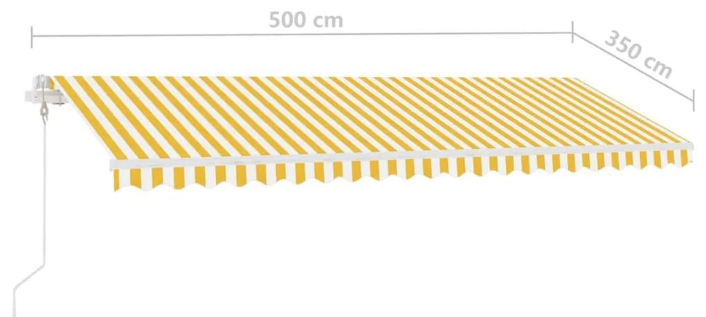 Tenda da Sole Autoportante Automatica 500x350 cm Gialla Bianca