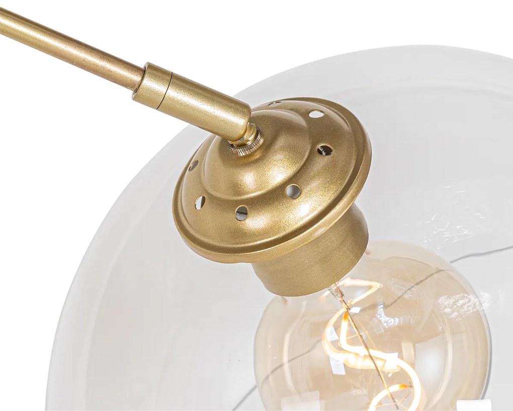 Lampada ad arco smart in ottone con vetro trasparente incl. WiFi G95 - Arc