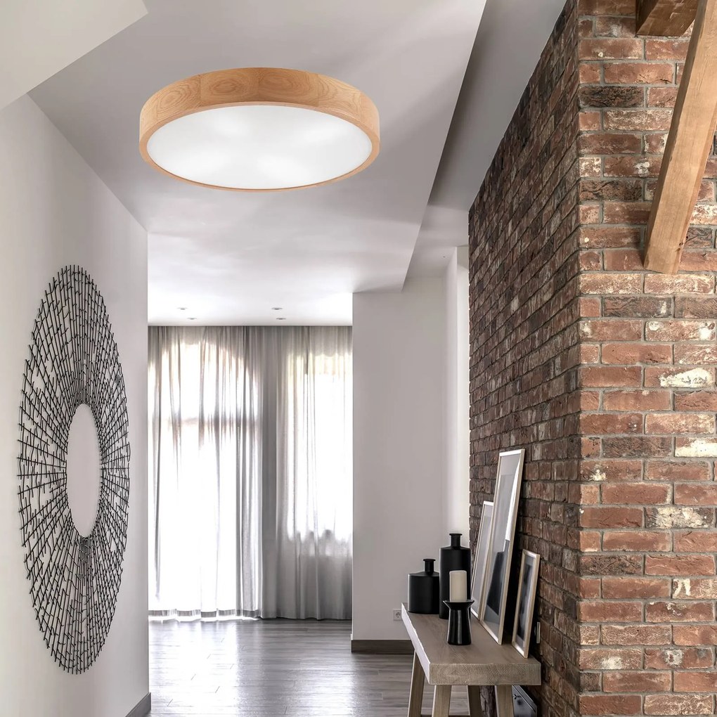 Envostar plafoniera Kerio, Ø 57,5 cm, rovere naturale