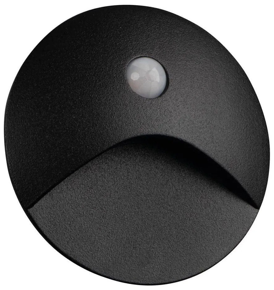 Kanlux 39124 - Lampada LED per gradini con sensore EXIN 2,5W/230V 3000K IP65 nera, rotonda