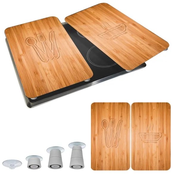 WENKO 2521497100 - Copertura per piano cottura 52x30 cm multicolore/grigio/trasparente