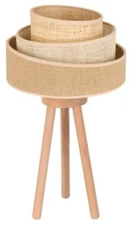 Duolla - Lampada da tavolo YUTE TRIO 1xE27/15W/230V diametro 25 cm marrone/grigio/beige