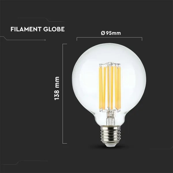 Lampadina LED FILAMENT G95 E27/6W/230V 3000K