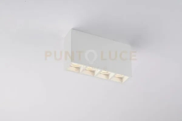 Plafoniera hapis rettangolare bianca 4 luci attacco gu10 mini 21x5,...