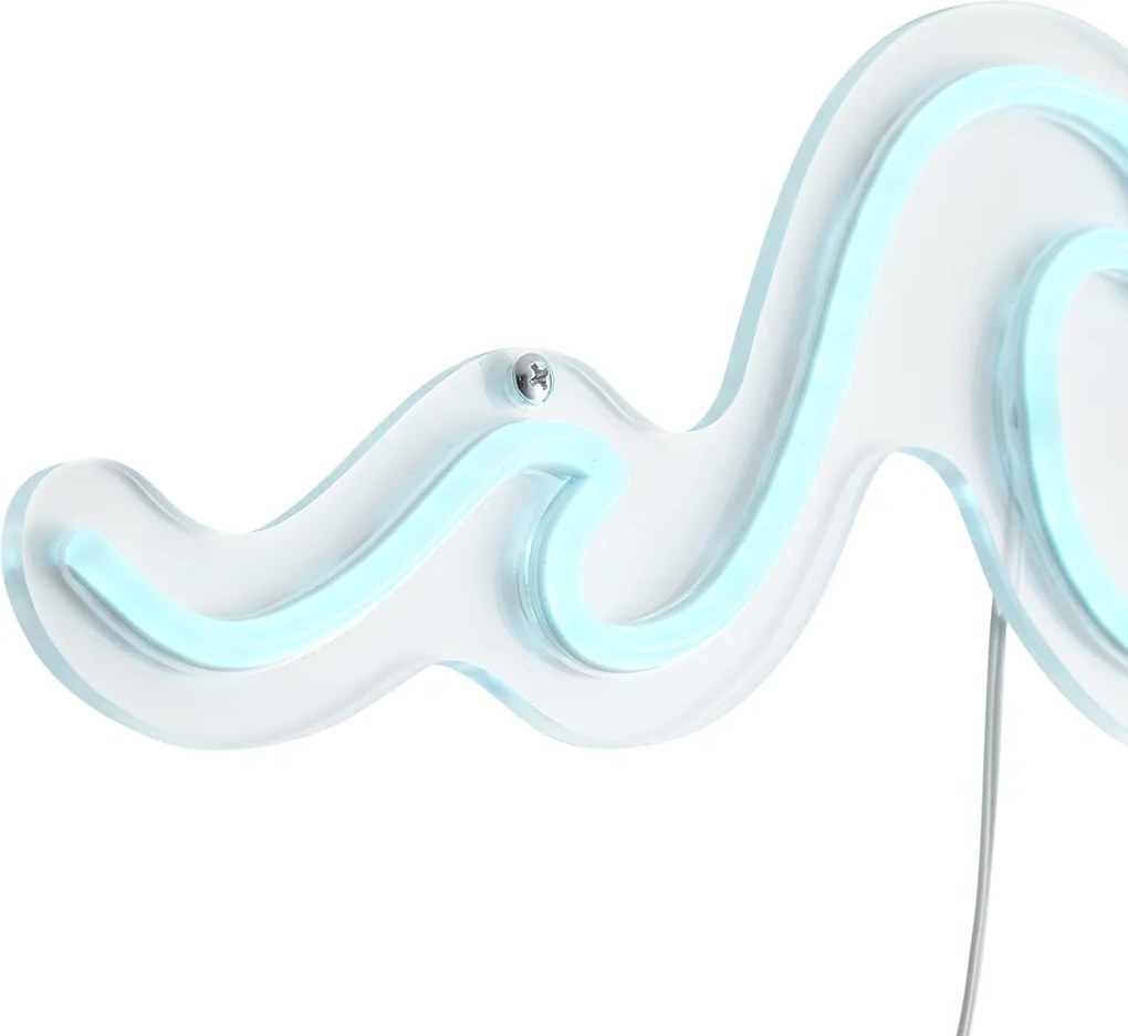 Lampada da parete al neon blu con LED - Wave