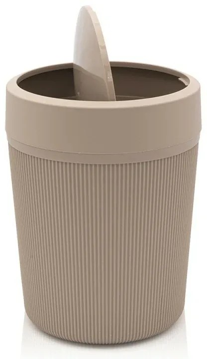 Set accessori bagno appoggio scopino e pattumiera tortora in plastica Ring