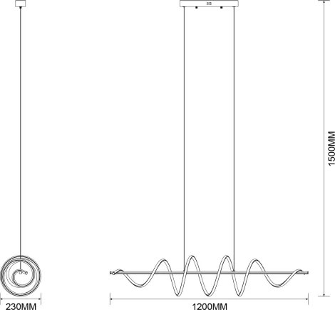 Zuma Line MS902-GD - Lampadario a sospensione con cavo ESERO LED/60W/230V dorato