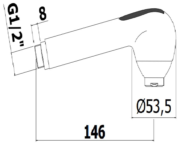 Paffoni pinguino zdoc021 doccetta 2 getti 53 mm per miscelatore art183 in abs cromo