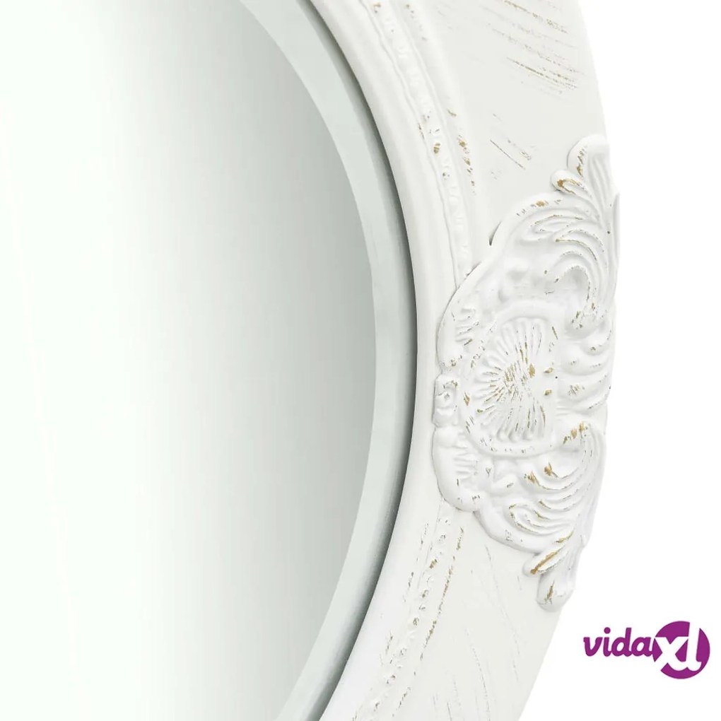 vidaXL Specchio da Parete Stile Barocco 50 cm Bianco
