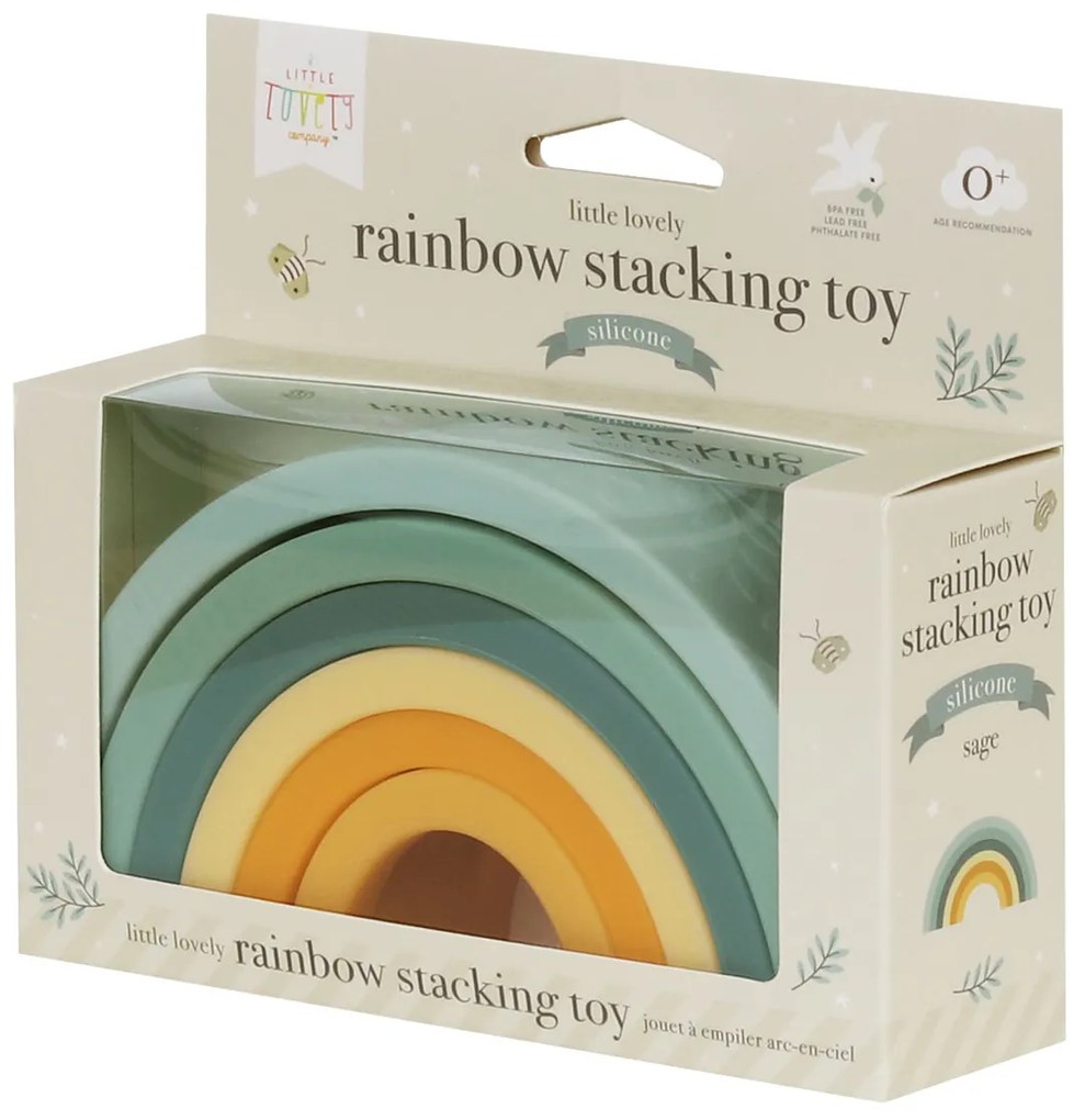 A Little Lovely Company - arcobaleno montessoriano impilabile - verde e giallo