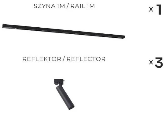 Zuma Line 3558 - Faretto per sistema binario LULU 3xGU10/35W/230V nero