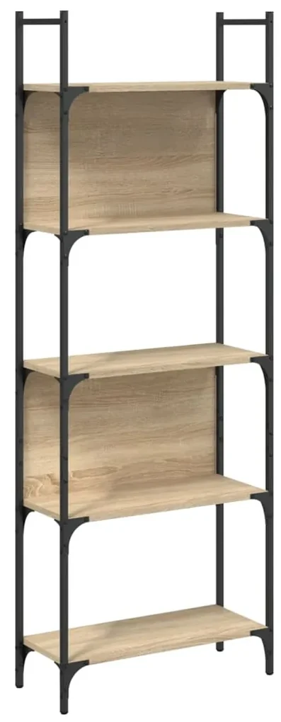Libreria 5ripiani rovere sonoma 60,5x24x166,5 legno multistrato