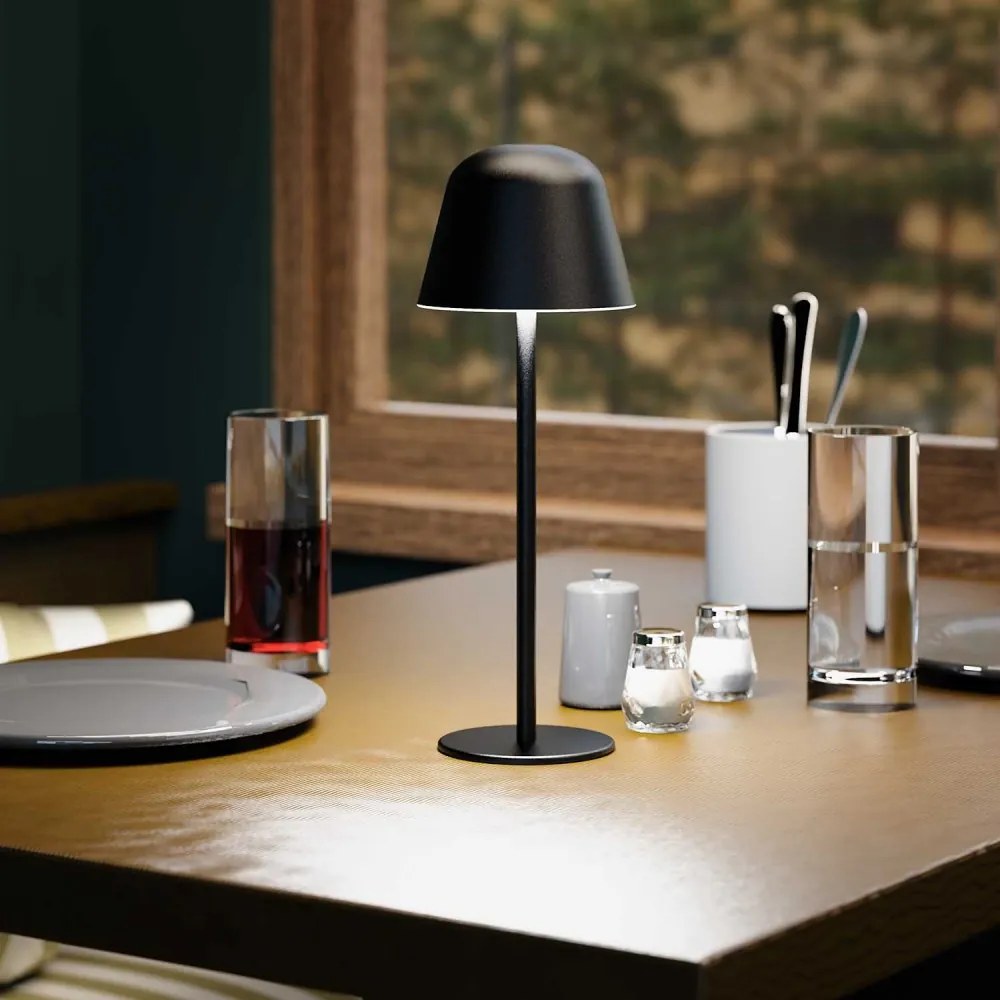 Lampada da Tavolo Ricaricabile 2.2W, IP54 CCT Dimmerabile - Nera Colore del corpo Nero