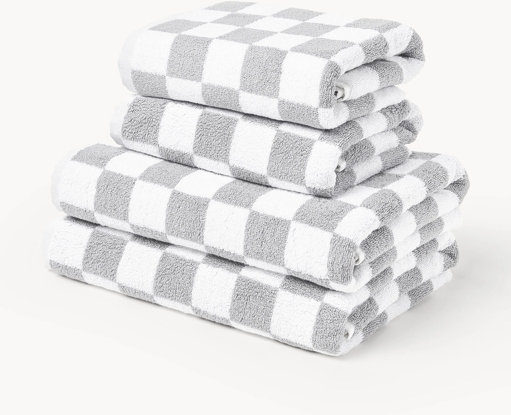 Westwing Crosby Studios, Set di asciugamani in cotone Damier, varie misure