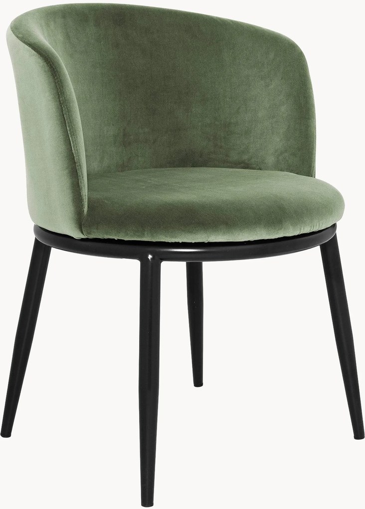 Set di 2 sedie da pranzo in velluto con braccioli Filmore