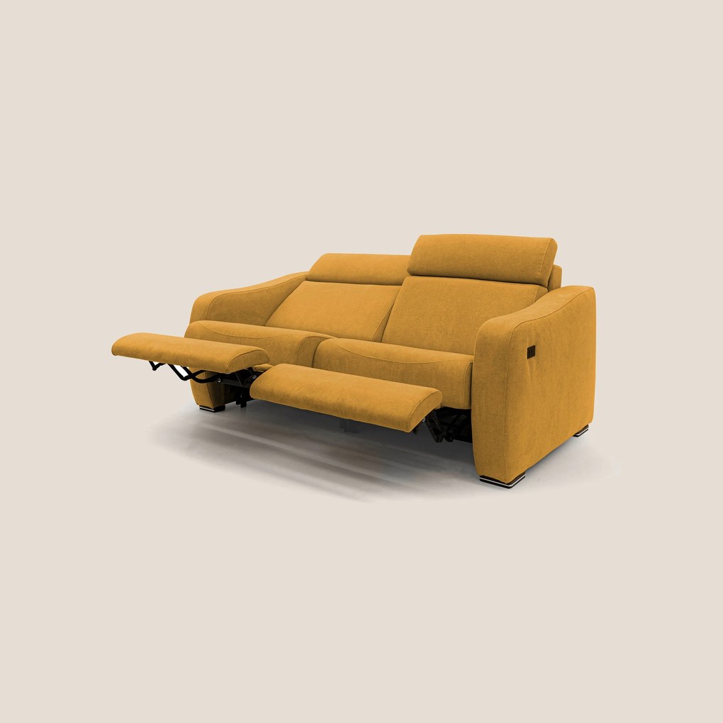Gummy Divano con meccanismo relax elettrico giallo