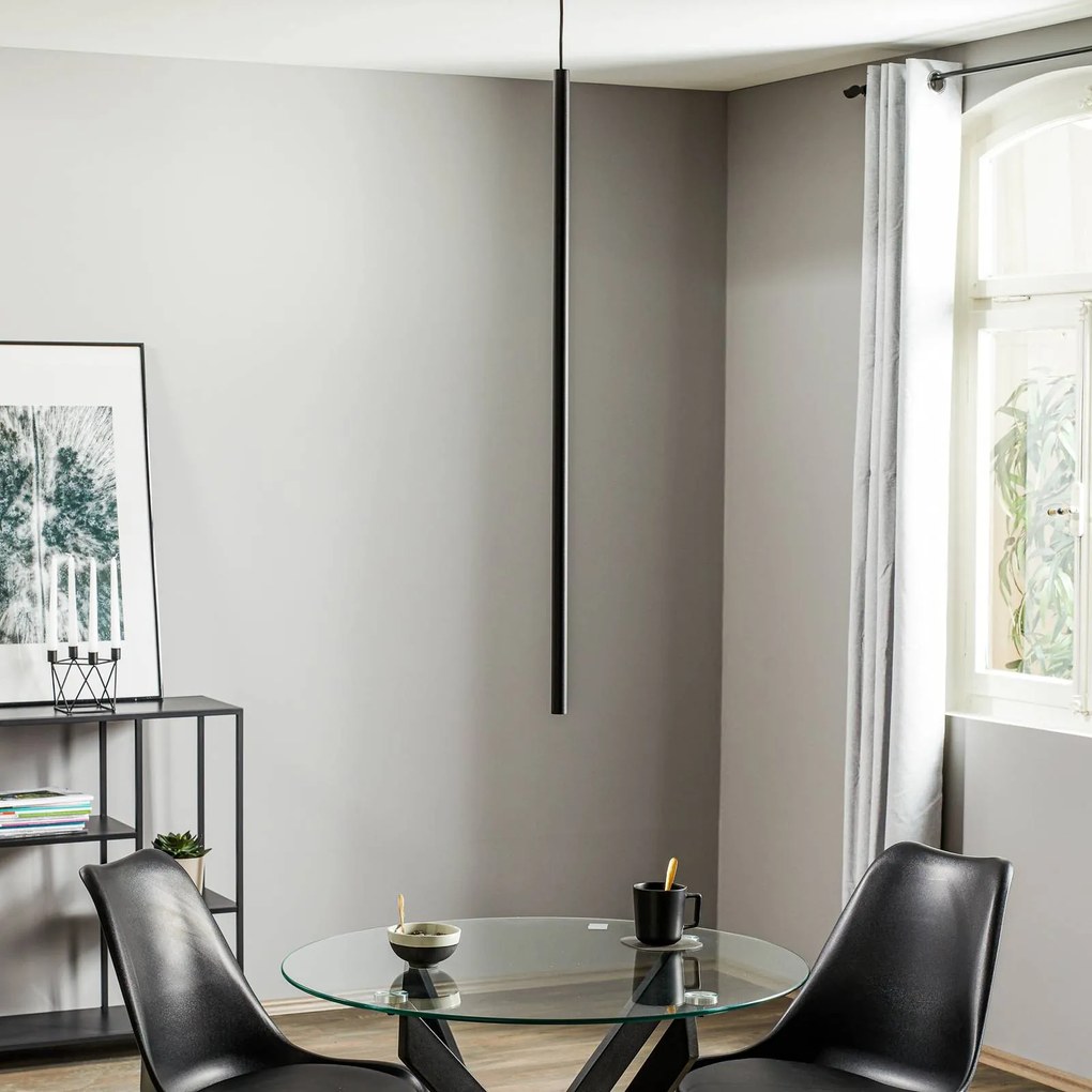 Nowodvorski Lighting Lampada a sospensione Las a 1 luce, nero, paralume 100cm