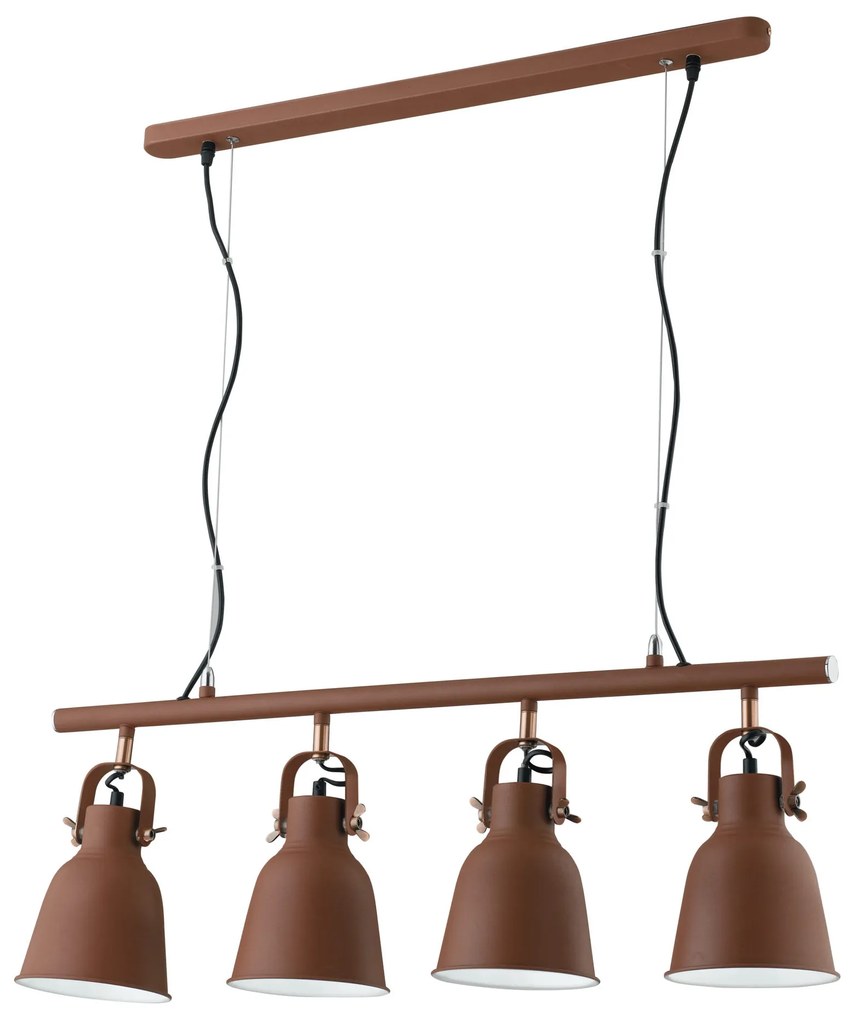 Lampadario Sospensione Legend Industrial Vintage Colore Corten 60W Mis 85,5 x 15,5 x 179 cm