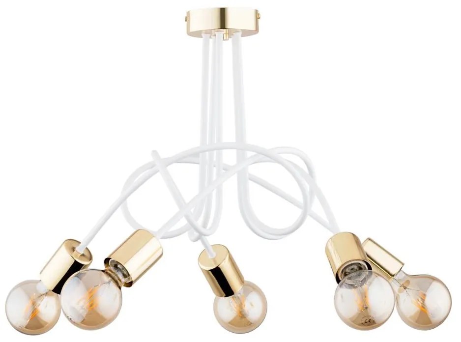 Lampadario a plafone TANGO 5xE27/15W/230V bianco/oro