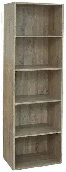 Libreria Componibile Multifunzionale in MDF e Frassino, Vari Formati e Colori, 40 x 29 x 132H / Rovere Nordico