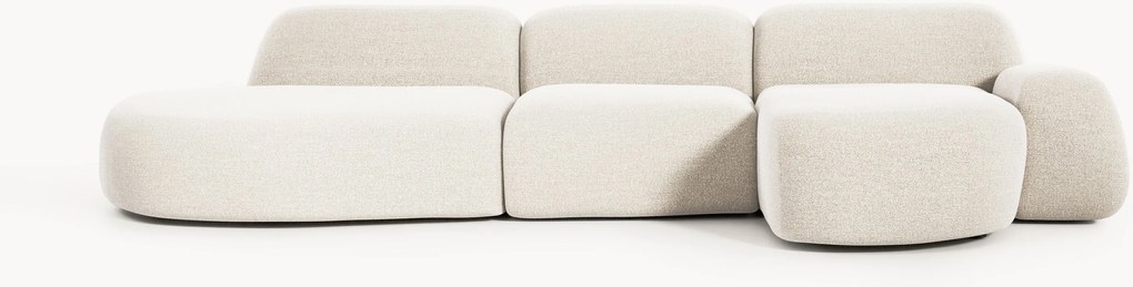 Divano angolare componibile 4 posti in bouclé con chaise longue Wolke