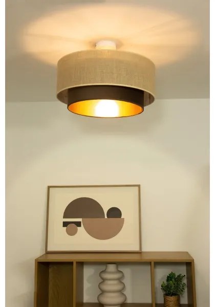 Plafoniera SARTA 1xE27/60W/230V marrone/iuta