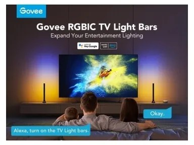 Govee - Pannello LED SMART RGBIC 38 cm per TV 43-75" - 2 pezzi Wi-Fi