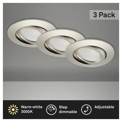 Brilo - SET 3x Luce da incasso LED da bagno dimmerabile LED/5W/230V IP23