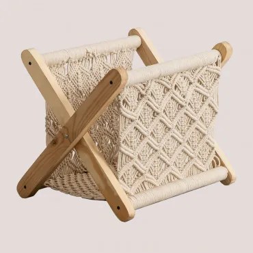 Portariviste in Macrame Krifrek Beige Crema - Sklum