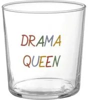 Bicchiere in vetro 360 ml scritta Drama queen