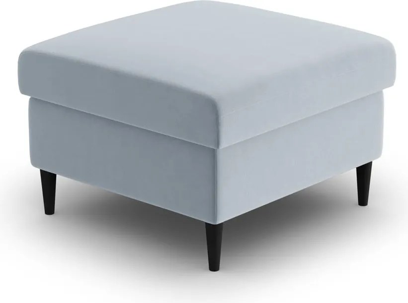 Poggiapiedi azzurro con rivestimento in velluto Kyoto – Cosmopolitan Design