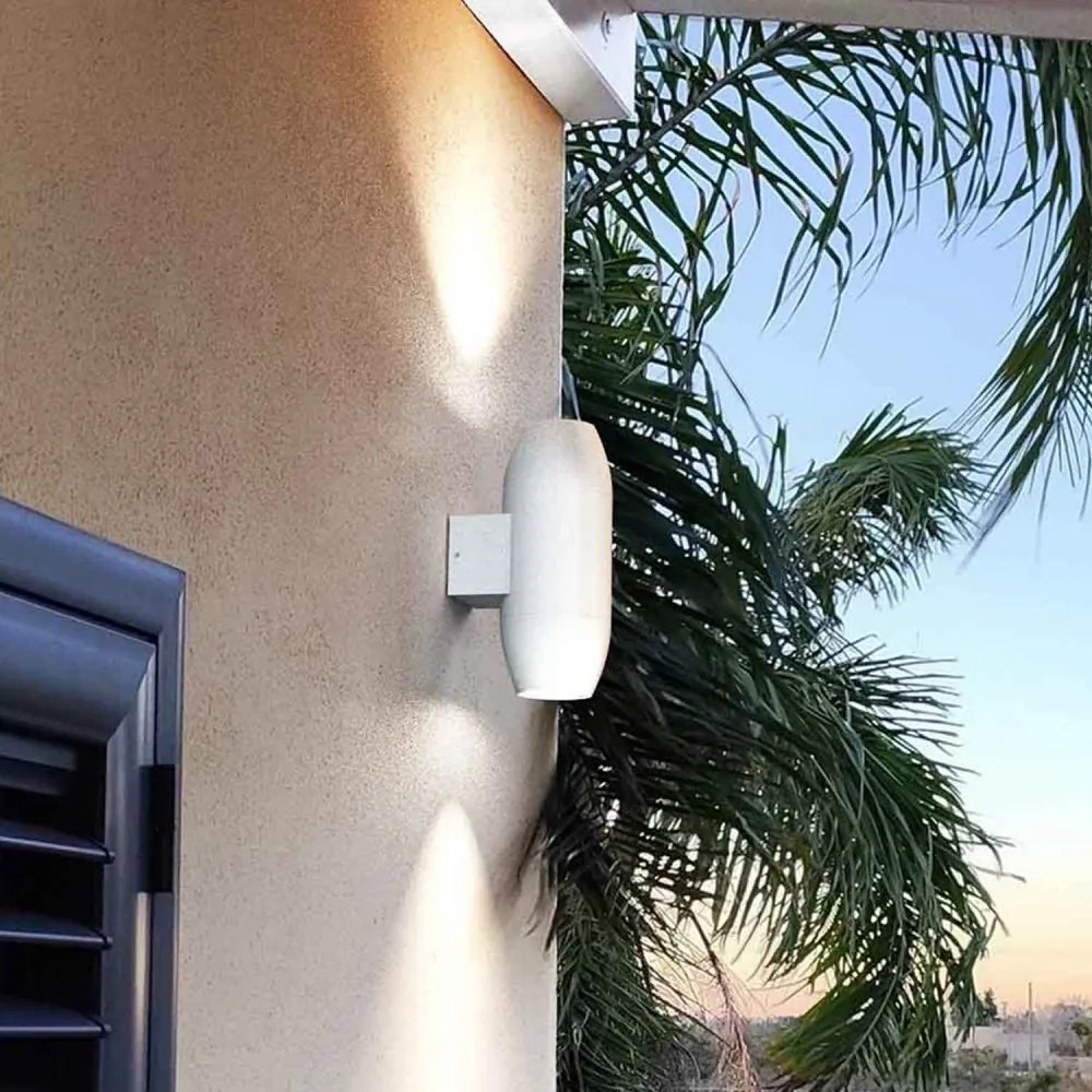 Applique Ovale Bidirezionale IP65 GU10 per esterni, Grande - Bianca Colore del corpo Bianco