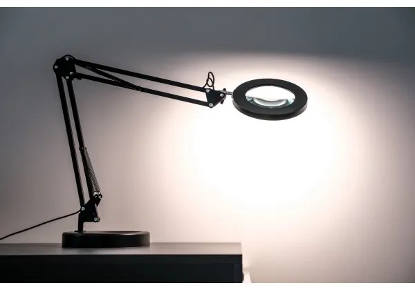 Brilagi - Lampada da tavolo LED dimmerabile con una lente d'ingrandimento LED/12W/5V 3000/4200/6000K nero
