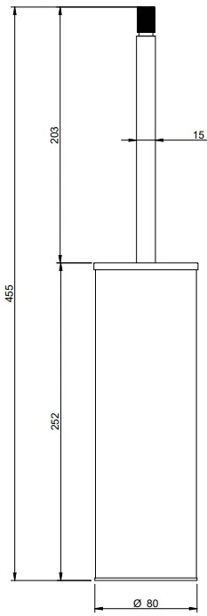 Treemme 22mm portascopino tondo a pavimento inox satinato