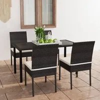 Set da Pranzo da Giardino 5 pz in Polyrattan Nero 3065695