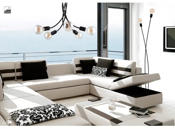 Jupiter 1640 - Lampadario a sospensione LUCE 5xE27/60W/230V nero