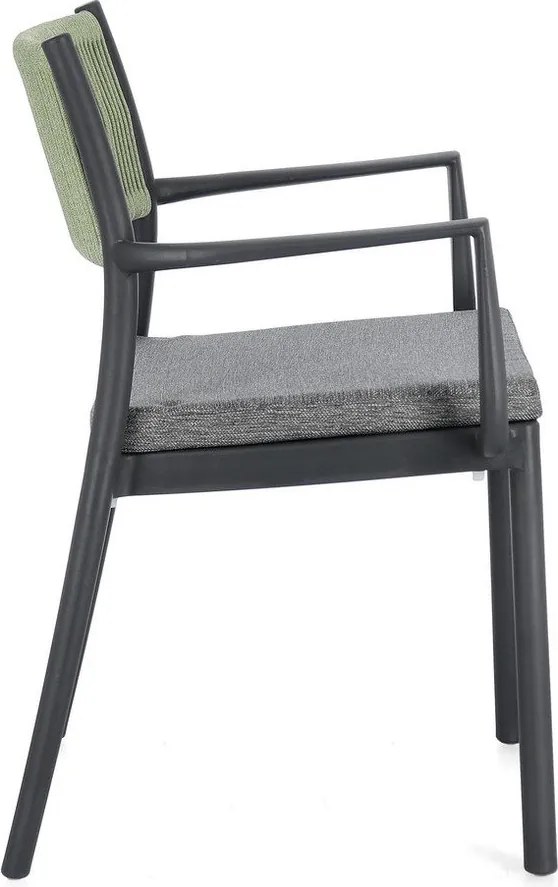 Sedie da esterno in set grigie in plastica 4 pz Alvin – Bizzotto