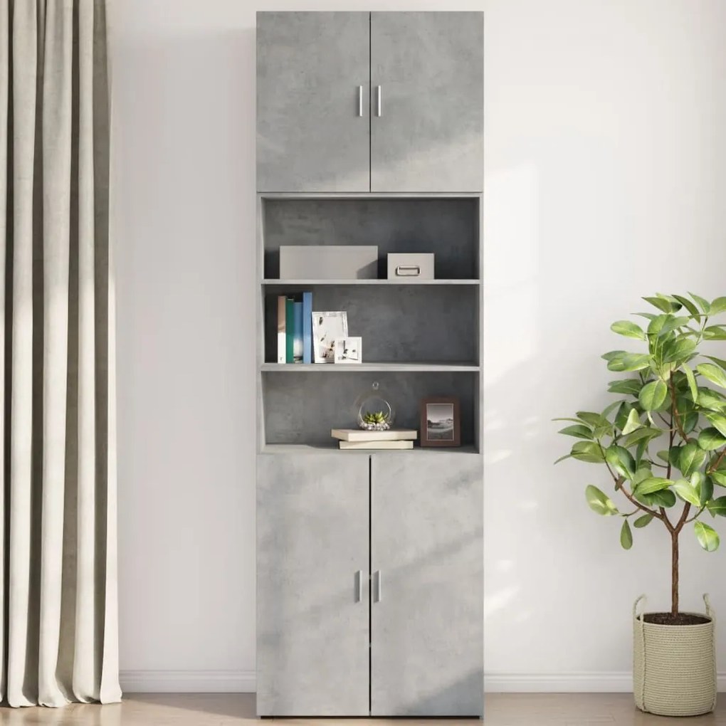 Mobile a parete grigio cemento 80x42,5x64 cm legno multistrato