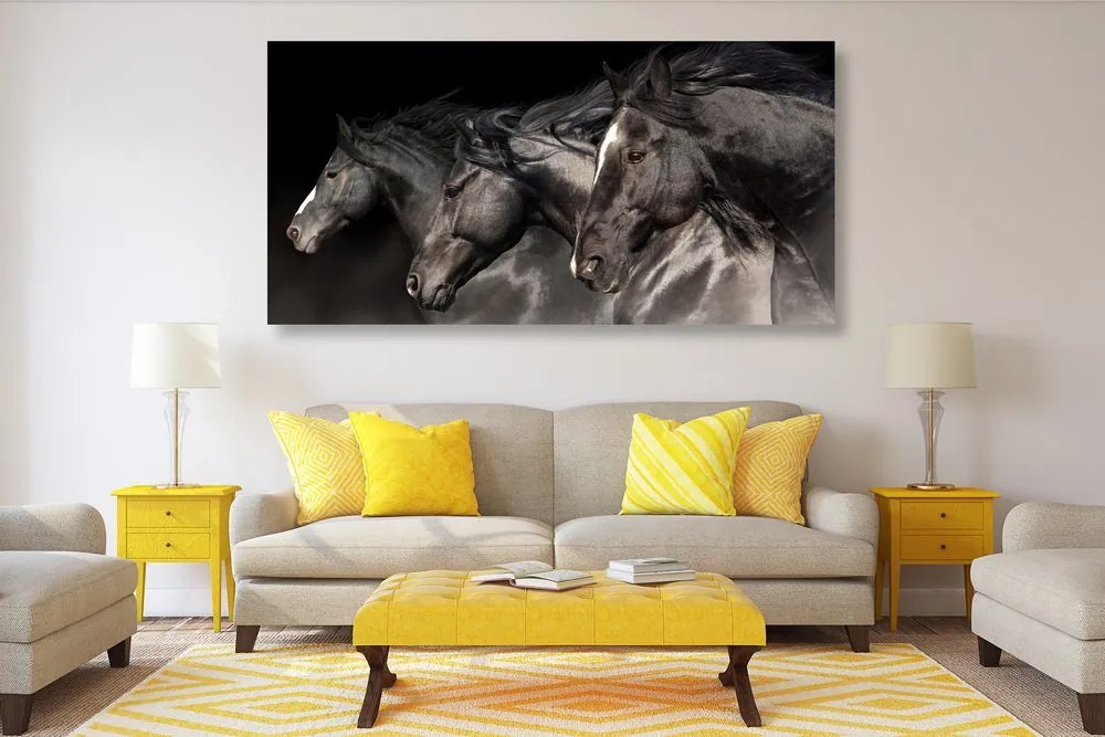 Quadro su tela – Tre cavalli al galoppo