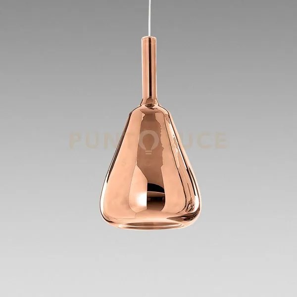 Ofelia s/11 - vetro rame specchiato e portalampada bianco 1 luce at...